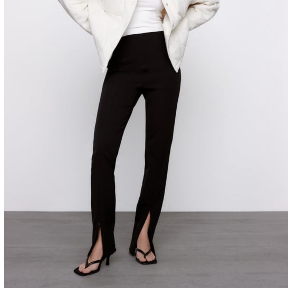 NWT Zara Pants w/ front zipper slits Size Large